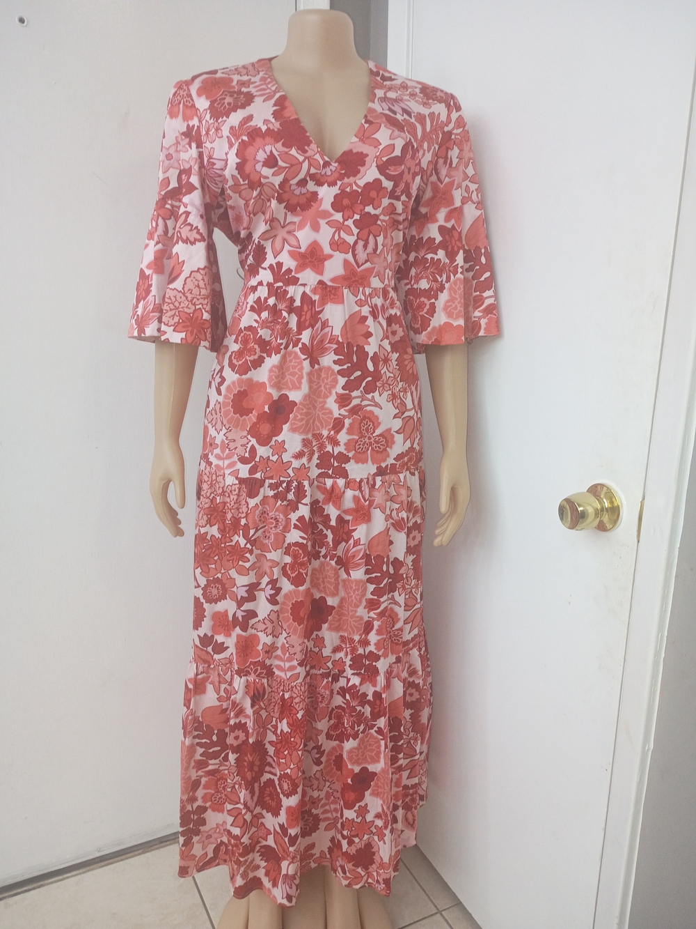 Tuckernuck Red and Pink Floral Maxi Dress - Picture 2 of 11